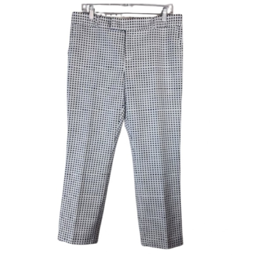 Banana Republic Navy Dot Straight-Leg Trousers • Polka Dot Work Pants Size 10